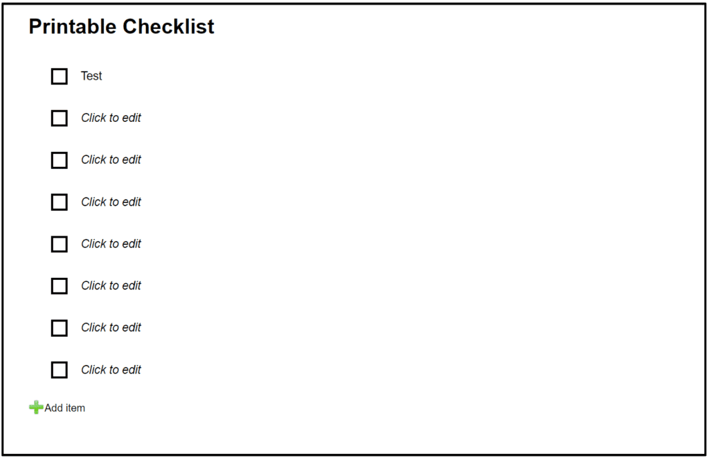 Printable Checklist